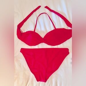 Old Navy Hot Pink Bikini!  Size L, Large with twist top!Removable neck strap NEW